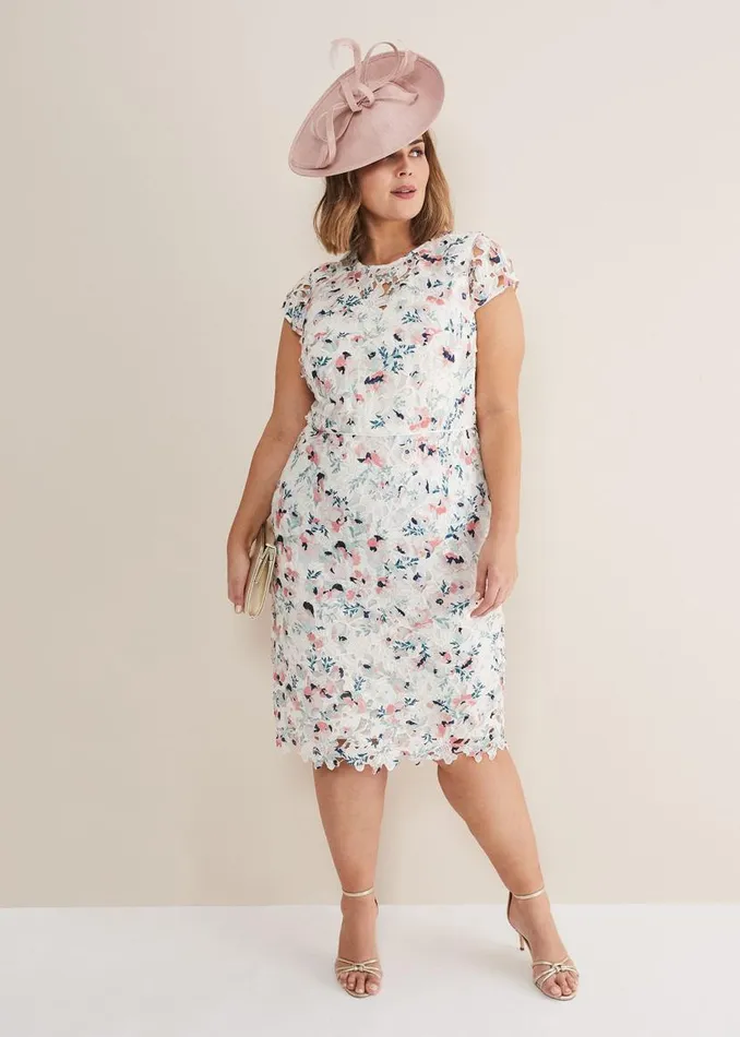 Phase Eight Dresses Franky Floral Lace Dress Ivorymulti 8211 Women