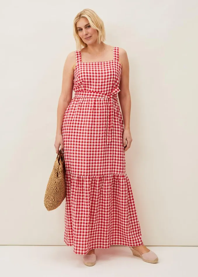 Phase Eight Dresses Geri Gingham Maxi Dress Redivory 8211 Women