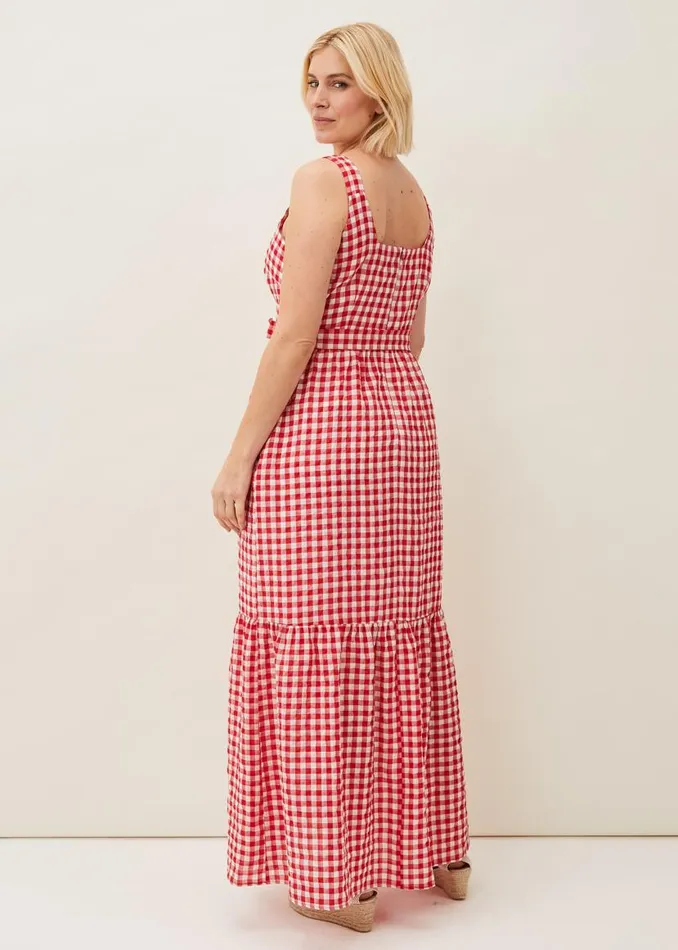 Phase Eight Dresses Geri Gingham Maxi Dress Redivory 8211 Women