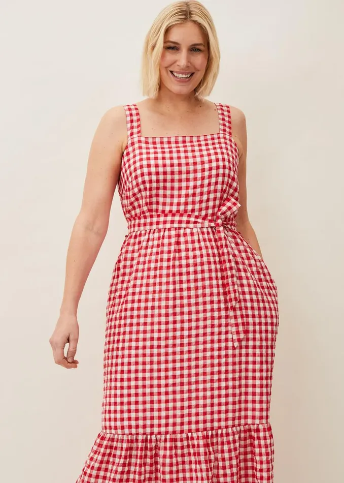 Phase Eight Dresses Geri Gingham Maxi Dress Redivory 8211 Women