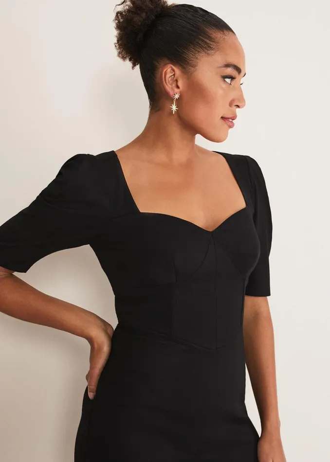 Phase Eight Dresses Indy Corset Bodycon Dress Black 8211 Women