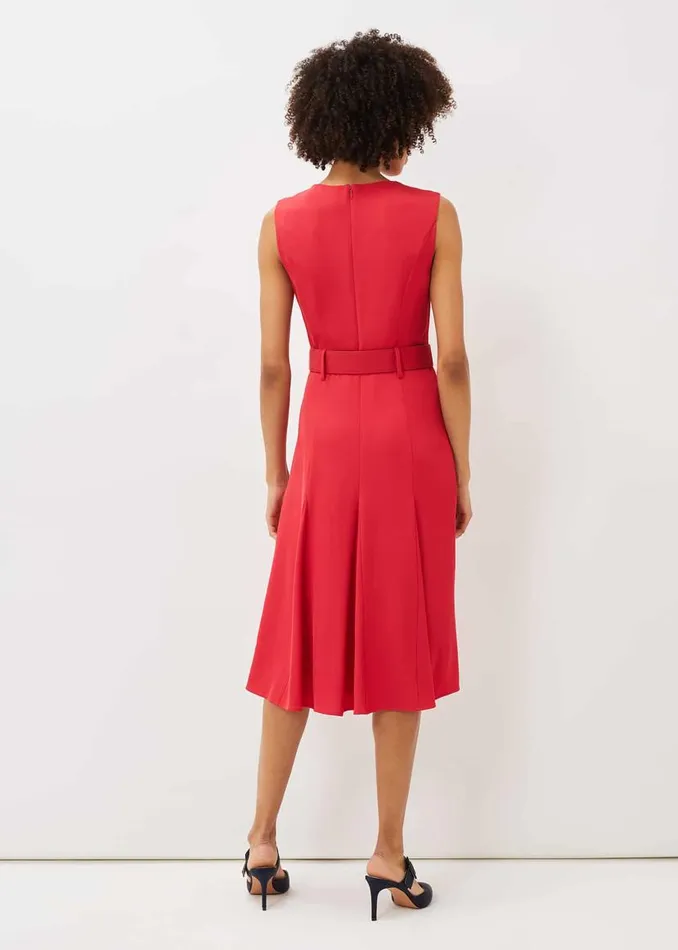 Phase Eight Dresses Jayne Belted Panelled Dress Coral 8211 Women