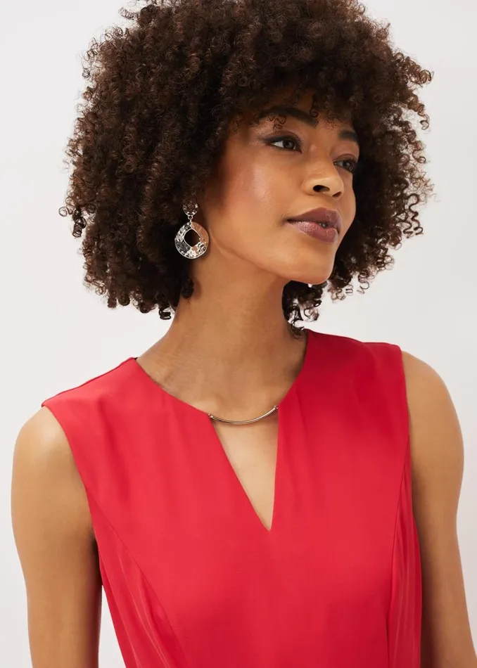 Phase Eight Dresses Jayne Belted Panelled Dress Coral 8211 Women