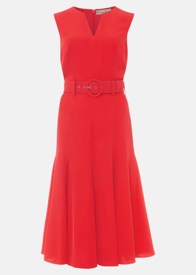 Phase Eight Dresses Jayne Belted Panelled Dress Coral 8211 Women