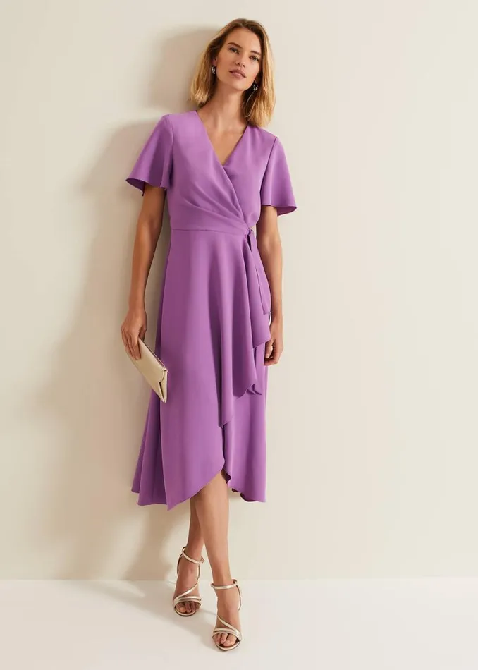 Phase Eight Dresses Julissa Frill Wrap Dress Purple 8211 Women