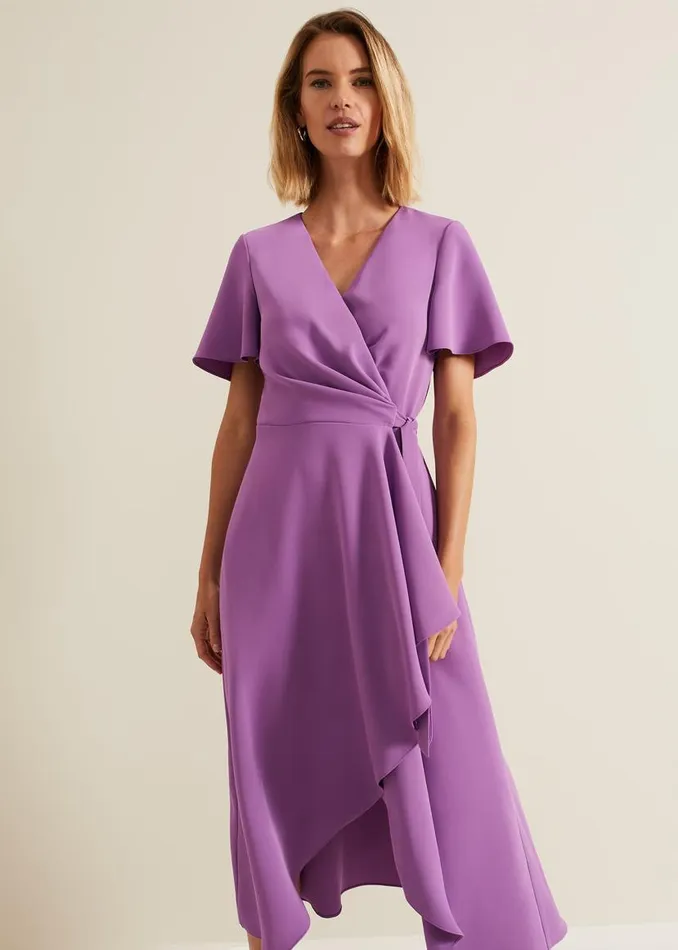 Phase Eight Dresses Julissa Frill Wrap Dress Purple 8211 Women