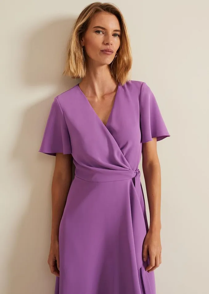 Phase Eight Dresses Julissa Frill Wrap Dress Purple 8211 Women