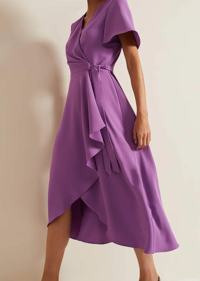 Phase Eight Dresses Julissa Frill Wrap Dress Purple 8211 Women