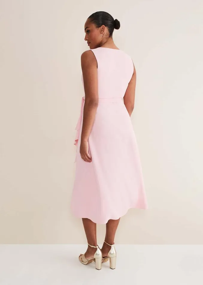 Phase Eight Dresses Julissa Sleeveless Ruffle Wrap Midi Dress Soft Pink 8211 Women Phase Eight Dresses Julissa Sleeveless Ruffle Wrap Midi Dress Soft Pink 8211 Women
