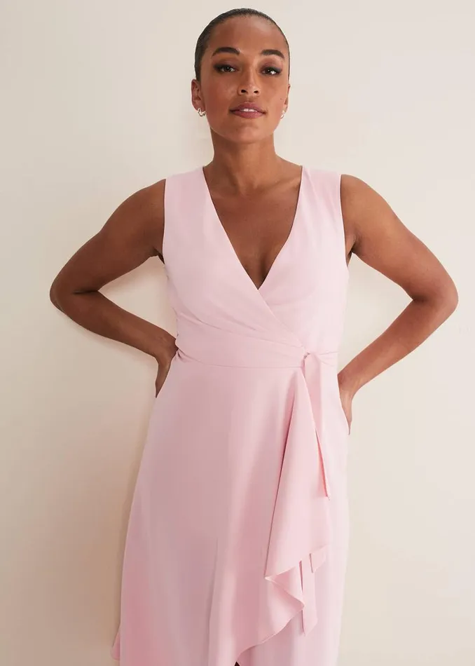Phase Eight Dresses Julissa Sleeveless Ruffle Wrap Midi Dress Soft Pink 8211 Women Phase Eight Dresses Julissa Sleeveless Ruffle Wrap Midi Dress Soft Pink 8211 Women