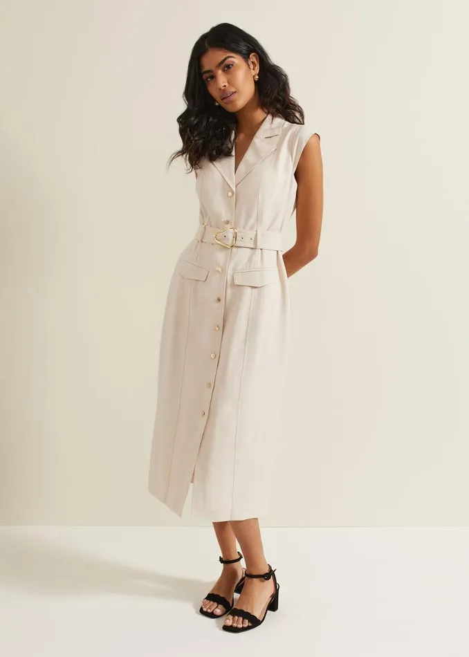 Phase Eight Dresses Kristal Utility Midi Dress Cream 8211 Women