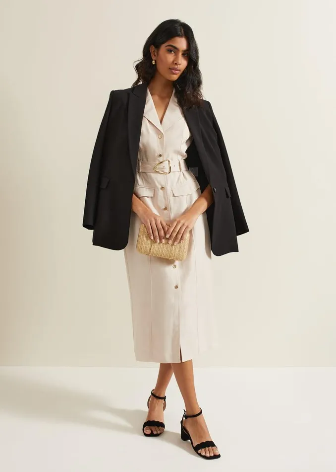 Phase Eight Dresses Kristal Utility Midi Dress Cream 8211 Women