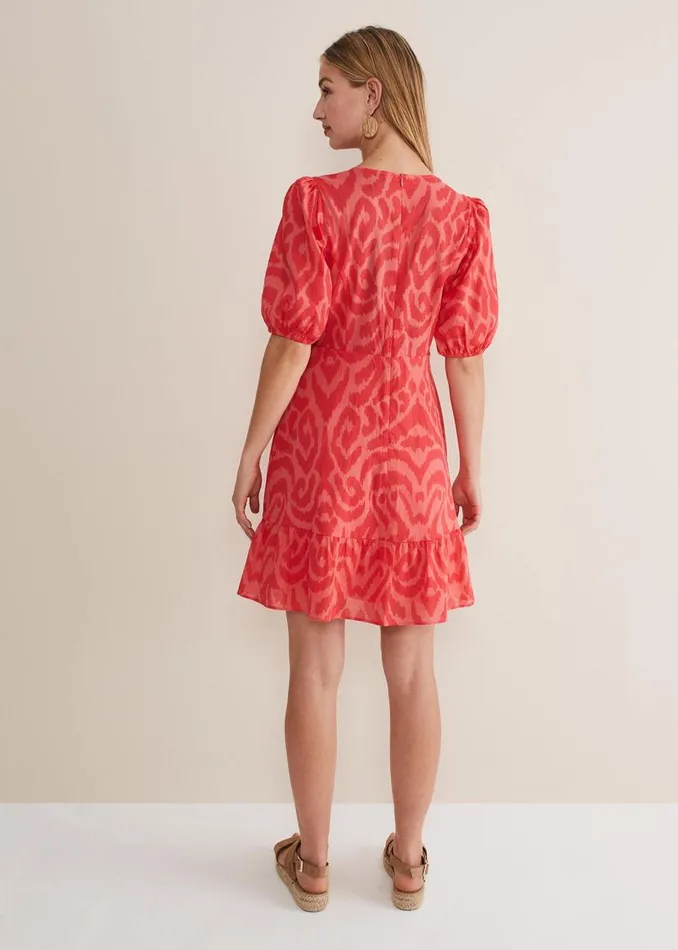 Phase Eight Dresses Krystal Cotton Abstract Mini Dress Pinkred 8211 Women