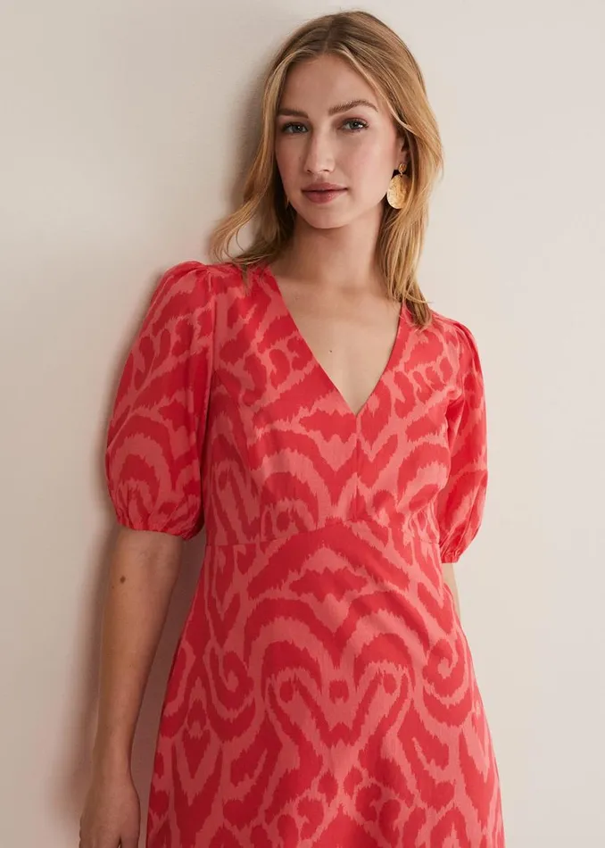 Phase Eight Dresses Krystal Cotton Abstract Mini Dress Pinkred 8211 Women