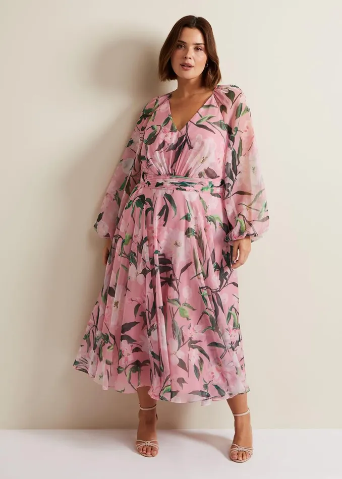 Phase Eight Dresses Lina Printed Long Sleeve Midi Dress Multicoloured 8211 Women Phase Eight Dresses Lina Printed Long Sleeve Midi Dress Multicoloured 8211 Women