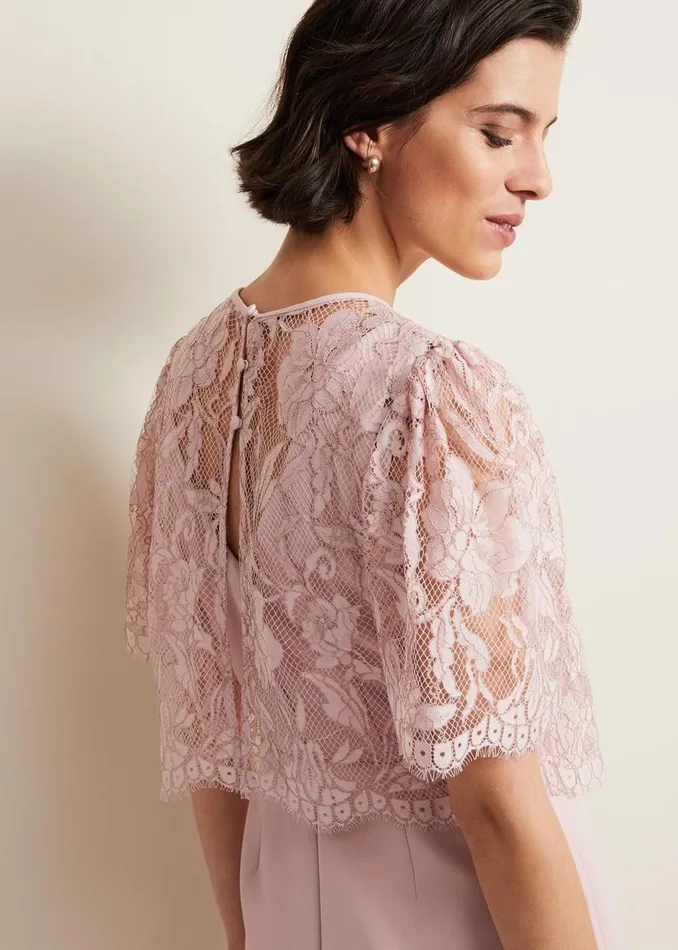 Phase Eight Dresses Lynette Lace Double Layer Dress Pale Pink 8211 Women