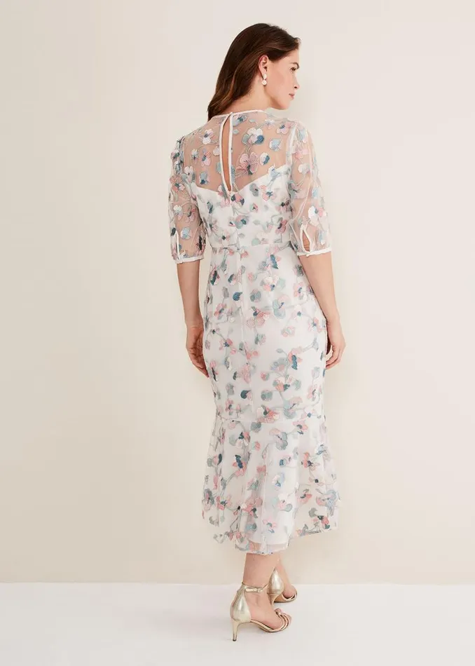 Phase Eight Dresses Maia Floral Embroidered Midi Dress Pale Petal Multi 8211 Women Phase Eight Dresses Maia Floral Embroidered Midi Dress Pale Petal Multi 8211 Women
