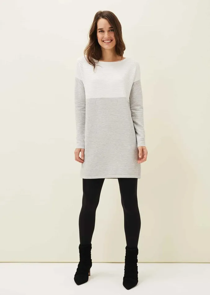 Phase Eight Dresses Maria Ribbed Colourblock Jumper Dress Greyivory 8211 Women Phase Eight Dresses Maria Ribbed Colourblock Jumper Dress Greyivory 8211 Women