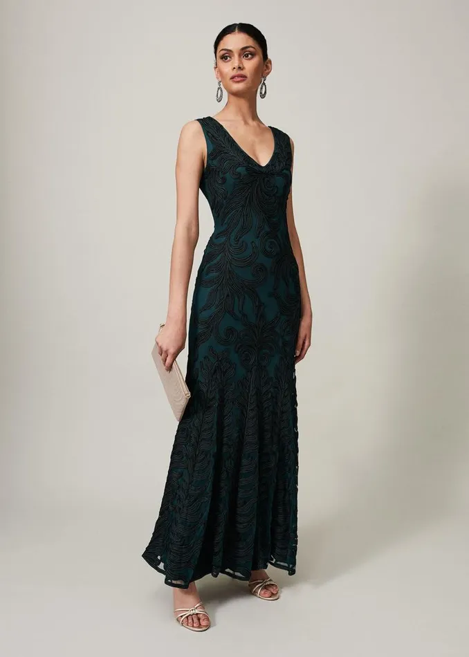 Phase Eight Dresses Marigold Tapework Dress Greenblack 8211 Women