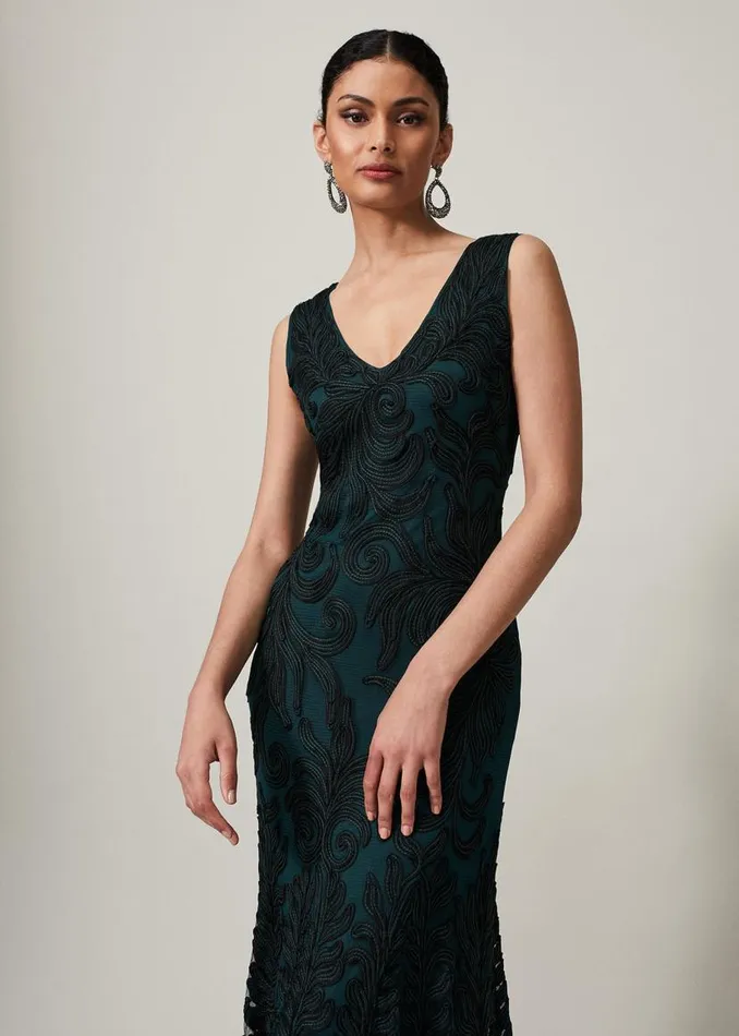 Phase Eight Dresses Marigold Tapework Dress Greenblack 8211 Women