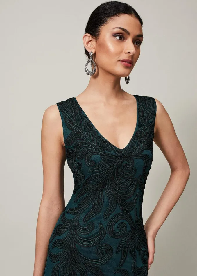 Phase Eight Dresses Marigold Tapework Dress Greenblack 8211 Women