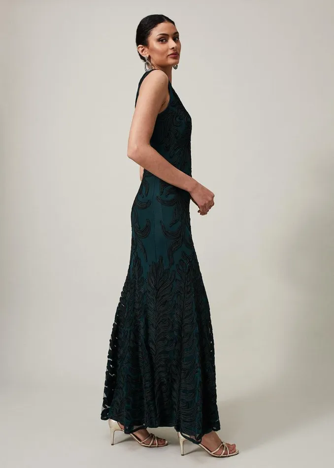Phase Eight Dresses Marigold Tapework Dress Greenblack 8211 Women
