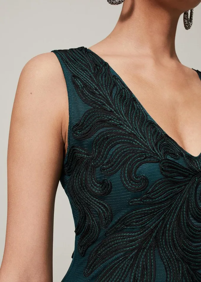 Phase Eight Dresses Marigold Tapework Dress Greenblack 8211 Women