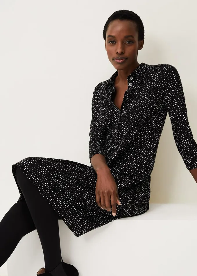 Phase Eight Dresses Mina Spot Print Shirt Dress Blackwhite 8211 Women