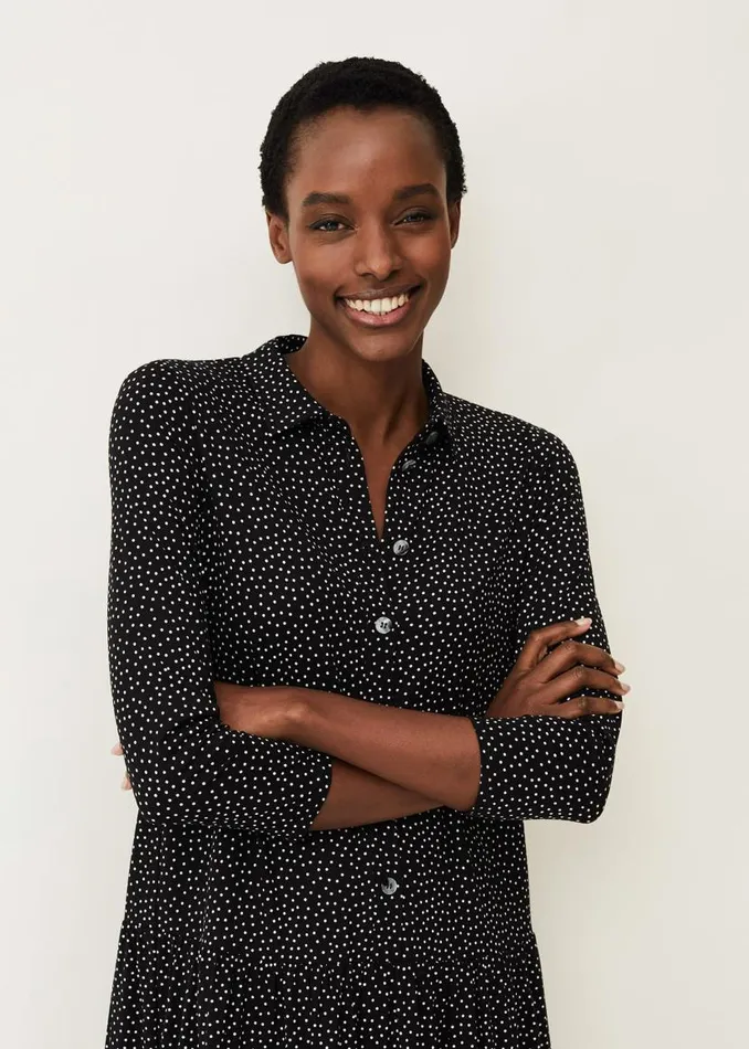 Phase Eight Dresses Mina Spot Print Shirt Dress Blackwhite 8211 Women