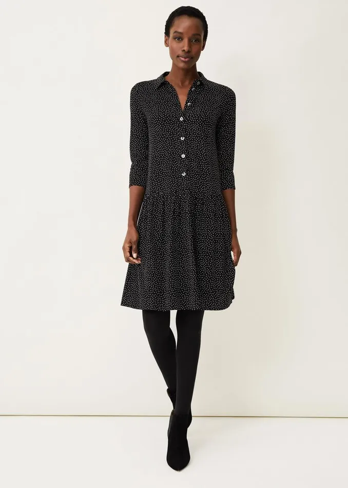 Phase Eight Dresses Mina Spot Print Shirt Dress Blackwhite 8211 Women