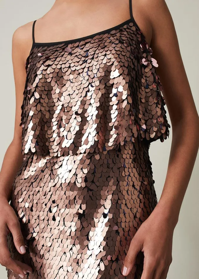 Phase Eight Dresses Myka Bronze Sequin Tiered Dress Bronze 8211 Women