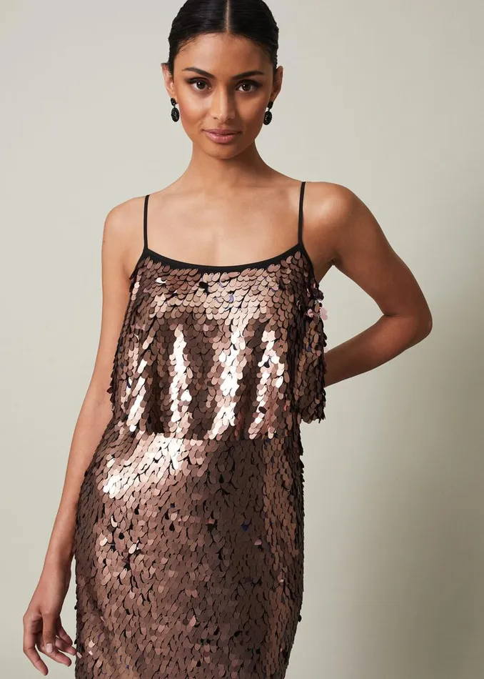 Phase Eight Dresses Myka Bronze Sequin Tiered Dress Bronze 8211 Women