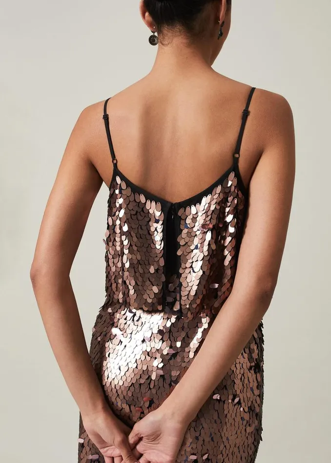 Phase Eight Dresses Myka Bronze Sequin Tiered Dress Bronze 8211 Women