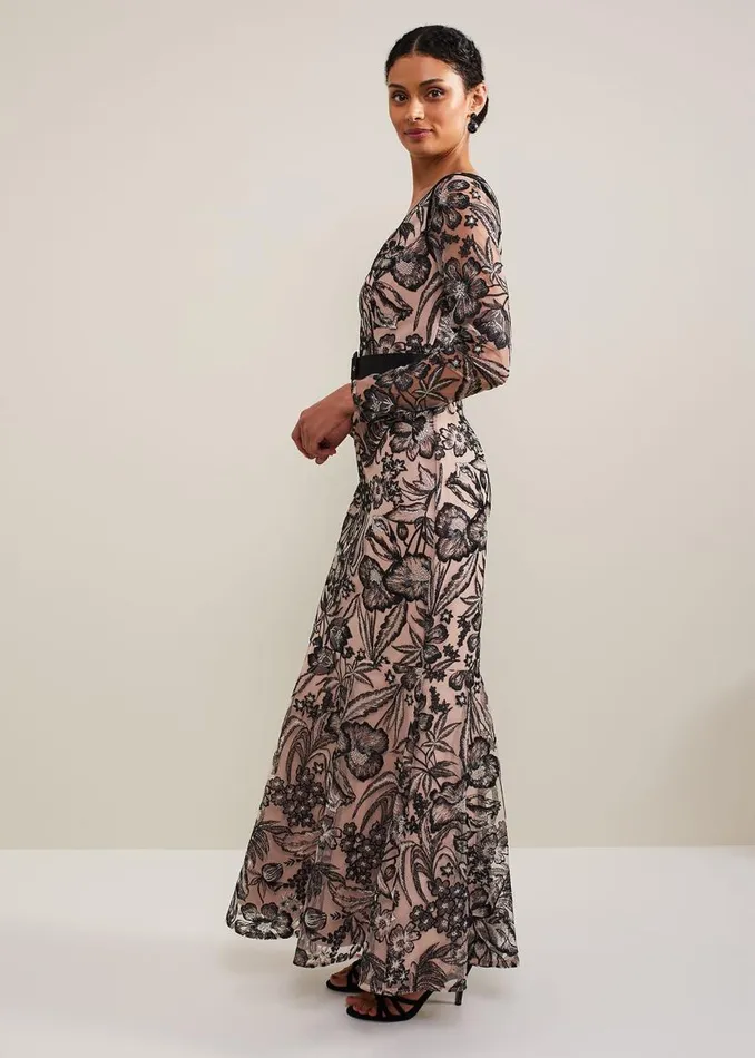Phase Eight Dresses Nola VNeck Embroidered Maxi Dress Multicoloured 8211 Women Phase Eight Dresses Nola VNeck Embroidered Maxi Dress Multicoloured 8211 Women