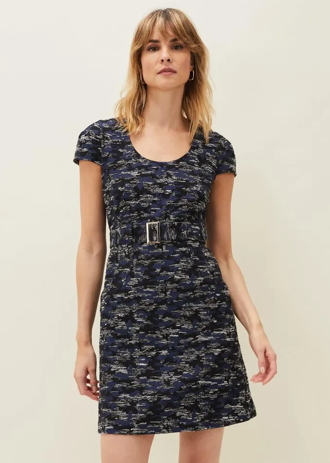 Phase Eight Dresses Oketo Jacquard Dress Indigo 8211 Women
