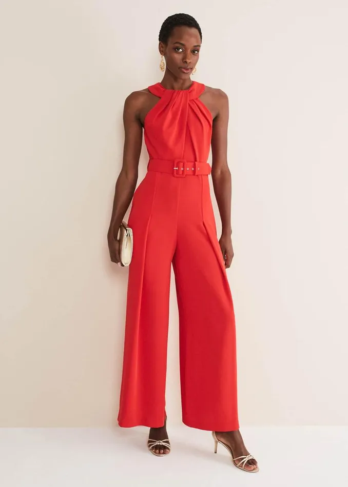 Phase Eight Dresses Orla Twist Neck Jumpsuit Fire 8211 Women