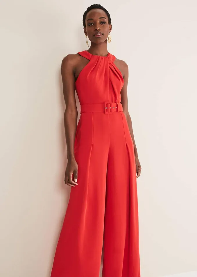 Phase Eight Dresses Orla Twist Neck Jumpsuit Fire 8211 Women