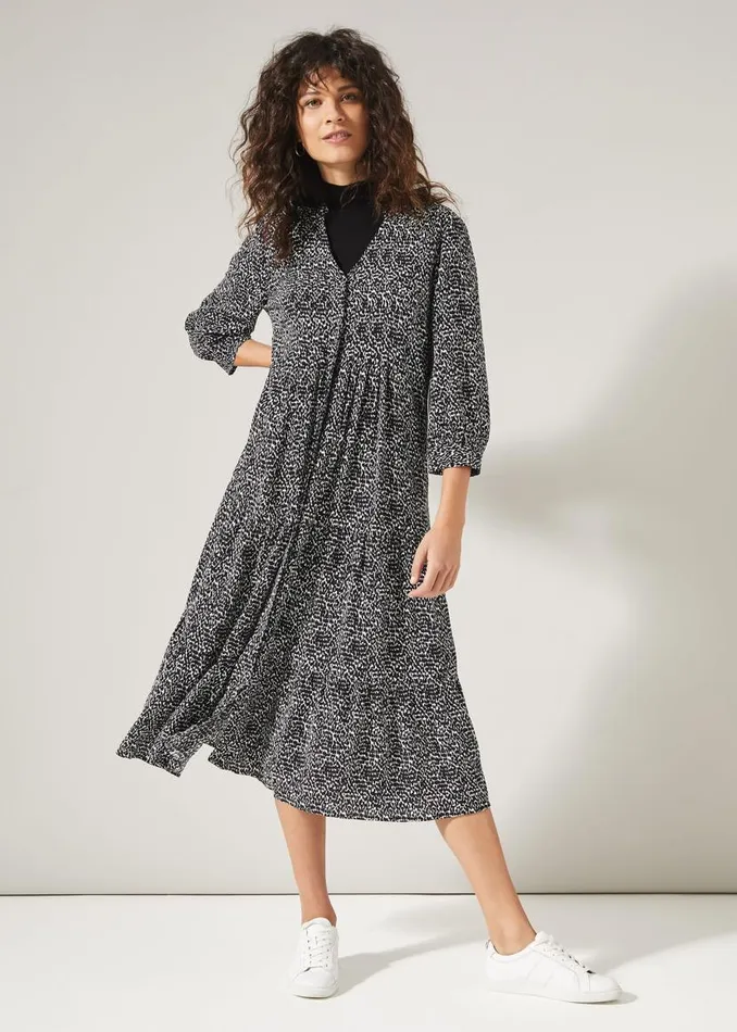 Phase Eight Dresses Penele Print Midi Dress Blackivory 8211 Women