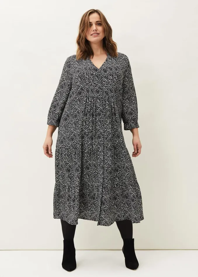 Phase Eight Dresses Penele Print Midi Dress Blackivory 8211 Women