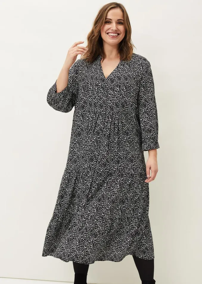 Phase Eight Dresses Penele Print Midi Dress Blackivory 8211 Women