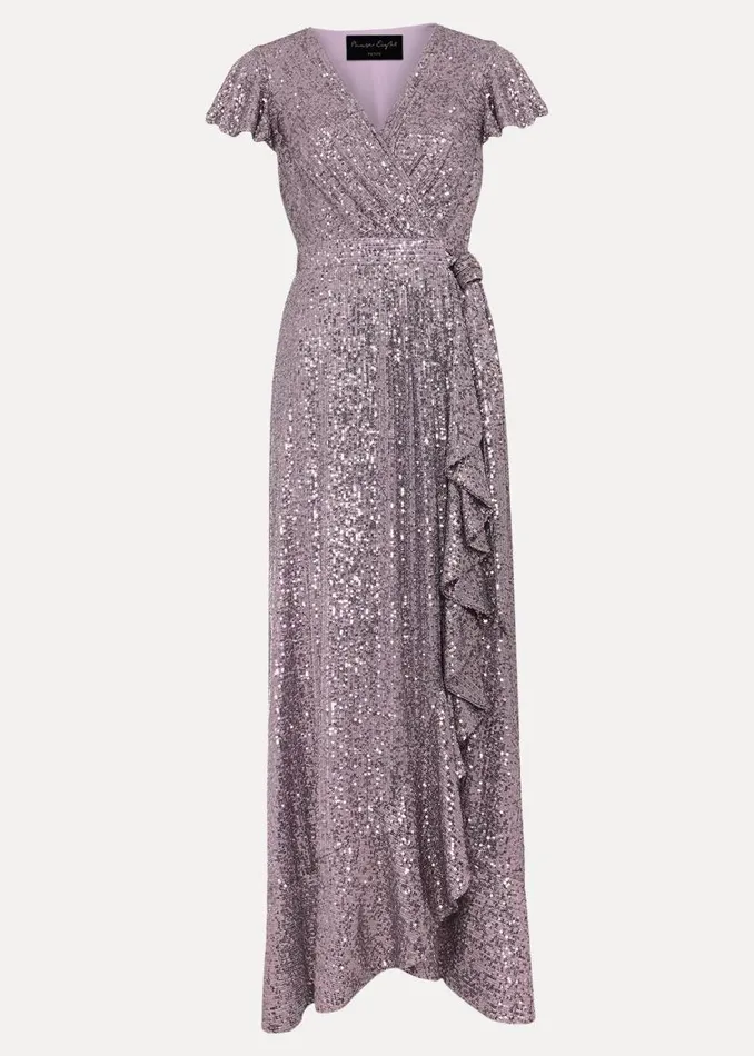 Phase Eight Dresses Petite Carina Sequin Maxi Dress Purple 8211 Women