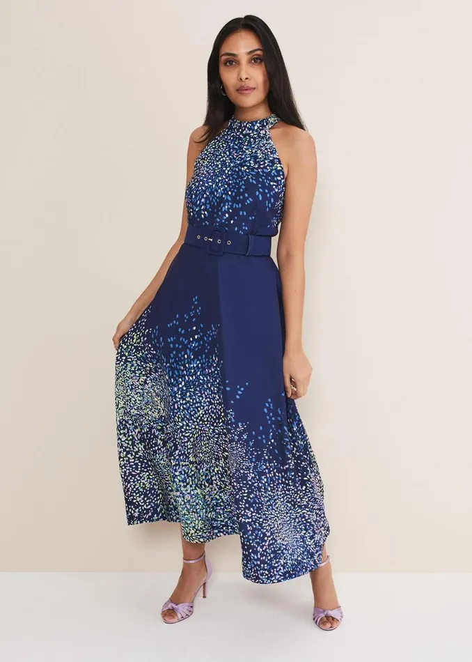 Phase Eight Dresses Petite Clea Ditsy Midi Dress French Navy Multi 8211 Women