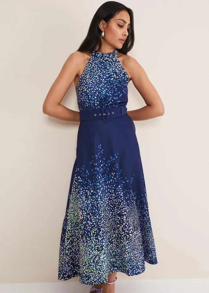 Phase Eight Dresses Petite Clea Ditsy Midi Dress French Navy Multi 8211 Women