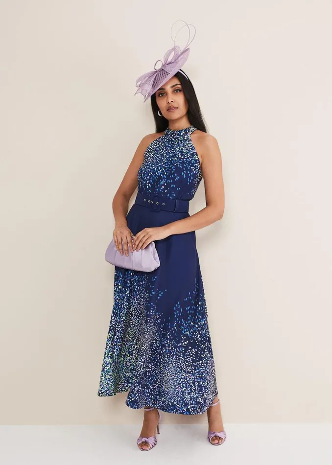 Phase Eight Dresses Petite Clea Ditsy Midi Dress French Navy Multi 8211 Women