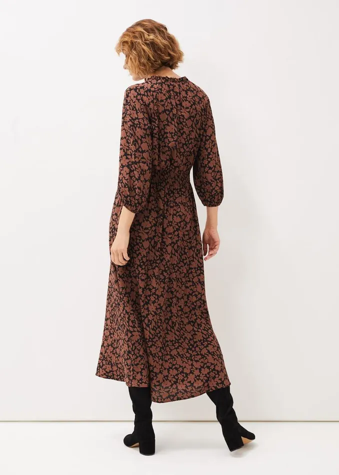 Phase Eight Dresses Phillipa Floral Midaxi Dress Blacktan 8211 Women
