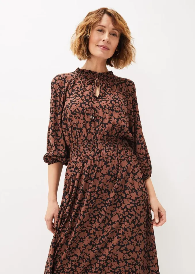 Phase Eight Dresses Phillipa Floral Midaxi Dress Blacktan 8211 Women