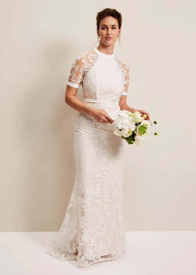 Phase Eight Dresses Poppy Embroidered Wedding Dress Pearl 8211 Women