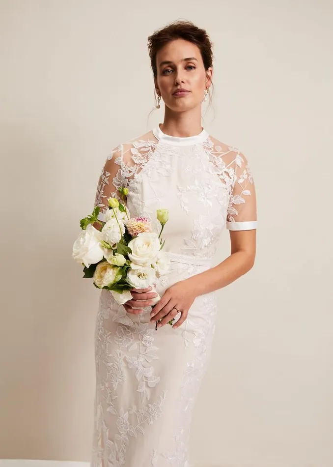 Phase Eight Dresses Poppy Embroidered Wedding Dress Pearl 8211 Women