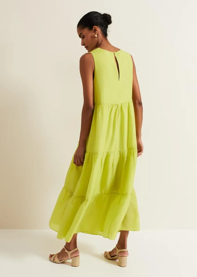 Phase Eight Dresses Sara Tiered Maxi Dress Lime 8211 Women