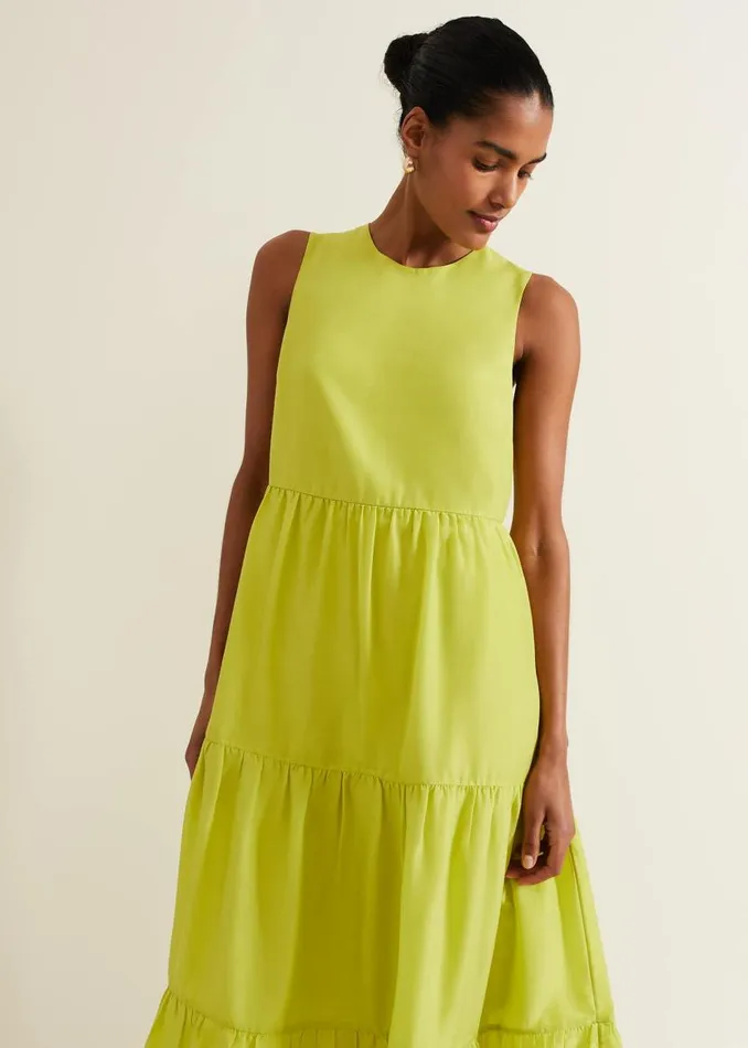Phase Eight Dresses Sara Tiered Maxi Dress Lime 8211 Women